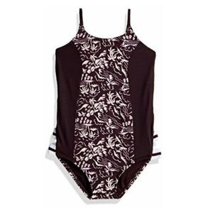 Hobie Girls Burgundy One Piece Swimsuit